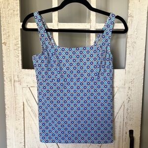 NWT Lands' End Blue and White Tankini top